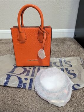 Michael Kors Orange Mini Leather Tote Bag